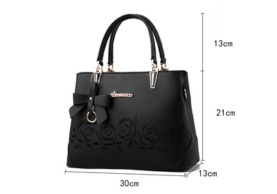 Bolso Tote con Bordado de Rosa - Image 2