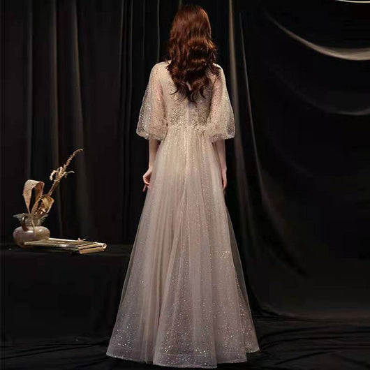 Vestido de Noche Dorado Slim Beauty para Banquete - Image 4