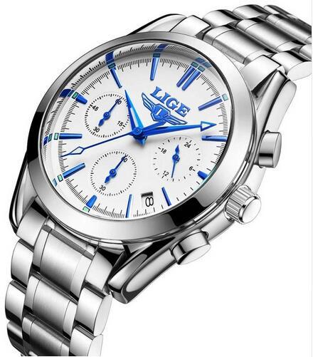 Reloj de Negocios Deportivo Acero Inoxidable Multifuncional con Calendario - Image 11