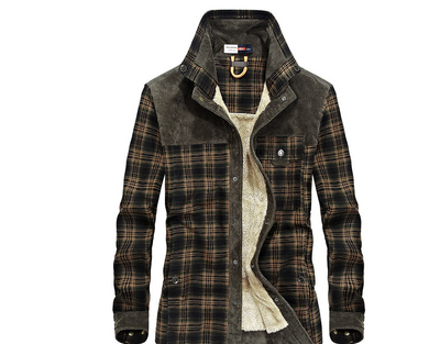 Camisa de Cuadros Térmica para Hombre - Algodón Cálido Manga Larga - Image 15