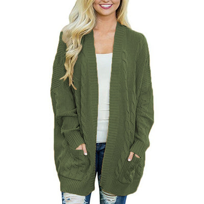 Cardigan Tejido Retorcido Largo con Bolsillos Dobles - Image 10