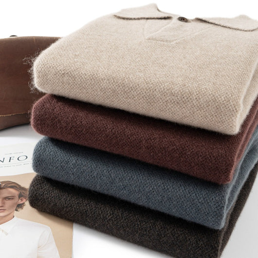 Suéter Tejido Suelto con Solapa para Hombre - Estilo Casual Moderno - Image 4