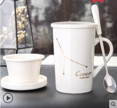 Taza de Cerámica Creativa con Tapa, Cuchara y Filtro para Té - Image 19