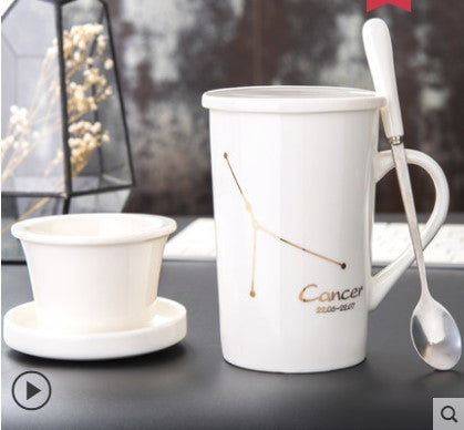 Taza de Cerámica Creativa con Tapa, Cuchara y Filtro para Té - Image 19