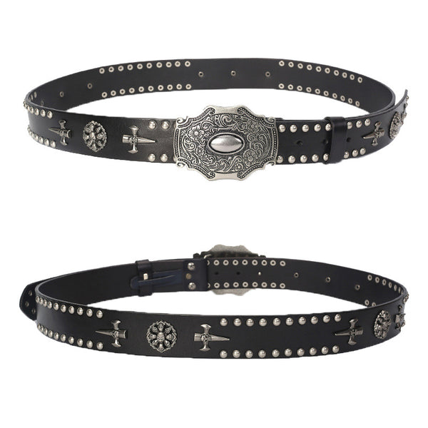 Cinturón Hip Hop con Hebilla Cráneo para Hombre - Estilo Personalidad