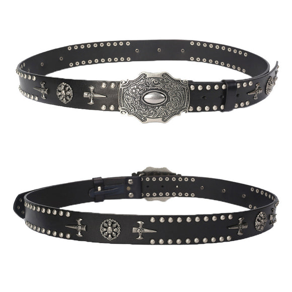 Cinturón Hip Hop con Hebilla Cráneo para Hombre - Estilo Personalidad