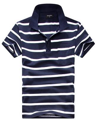 Camiseta Hombre Cuello Rayado Manga Corta con Bolsillo Real - Image 10
