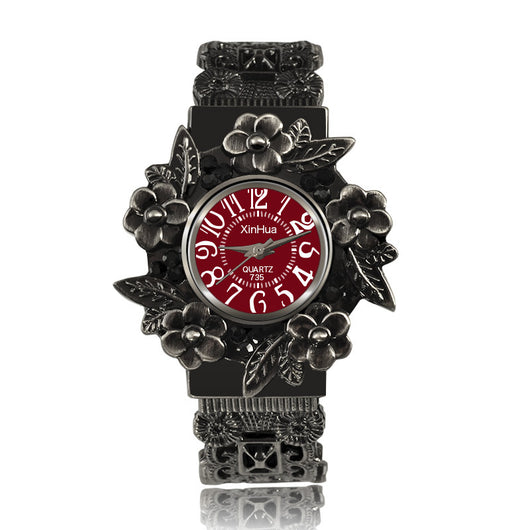 Reloj de Cuarzo con Flores en Relieve - Image 8