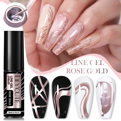 Esmalte Gel Metálico con Adhesivo Cable para Uñas Artísticas - Acabado Plateado Fotocurable - Image 22