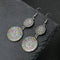 Aretes de Aleación Floral Redondos con Cristales Brillantes