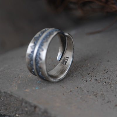 Anillo de Plata S925 Vintage Artesanal con Acabado Desgastado para Mujer - Image 7