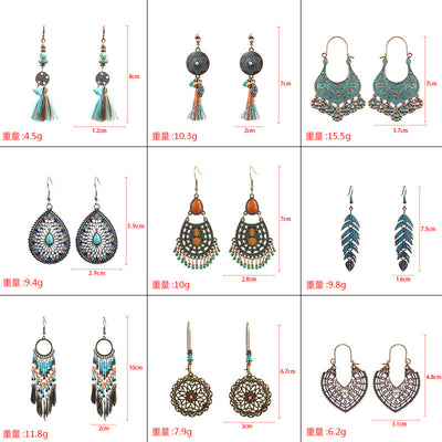Aretes Bohemios Ovalados en Aleación de Metal Hanqi - Image 8
