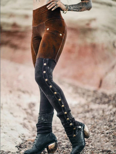 Pantalones de Cintura Alta Rotos con Estampado para Mujer - Image 6