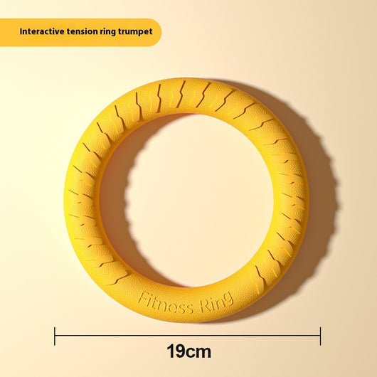 Yellow 7cm solid EVA dog toy ball with textured surface and dog silhouette graphic. - Image 5