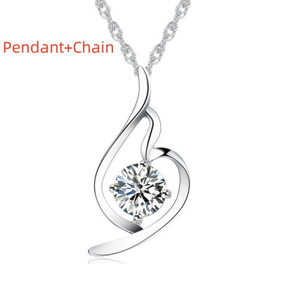 Collar de Plata 925 con Colgante Diamante - Joyería Coreana para Mujer - Image 6