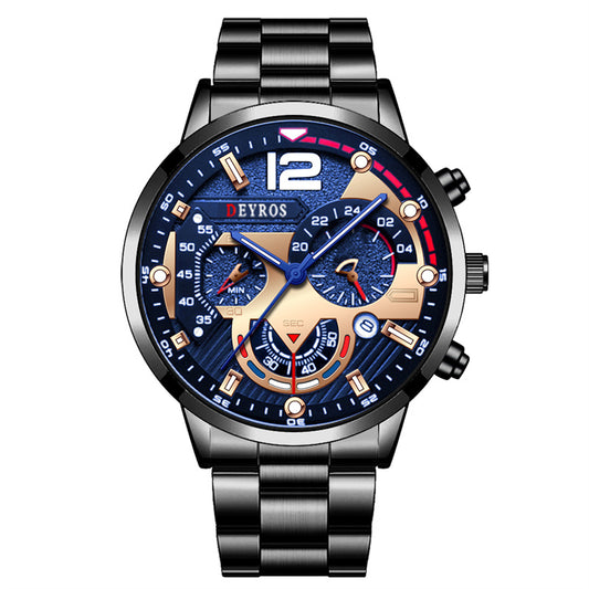 Reloj Deportivo de Acero Inoxidable con Seis Agujas - Cuarzo Resistente para Hombre - Image 2