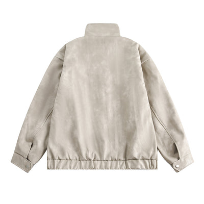 Abrigo de Cuello Alto en Cuero Genuino para Hombre - Primavera y Otoño - Image 2