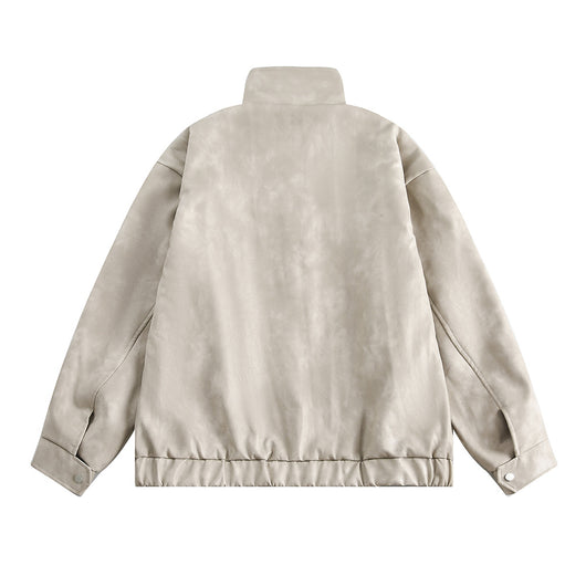 Abrigo de Cuello Alto en Cuero Genuino para Hombre - Primavera y Otoño - Image 2