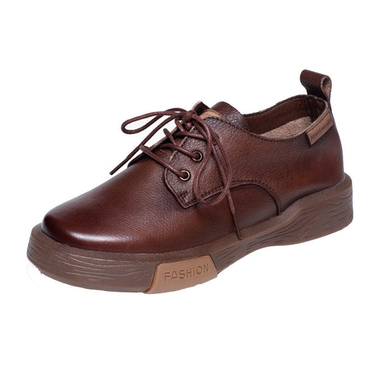 Zapatos de Cuero Genuino con Suela Gruesa y Punta Redonda - Image 5