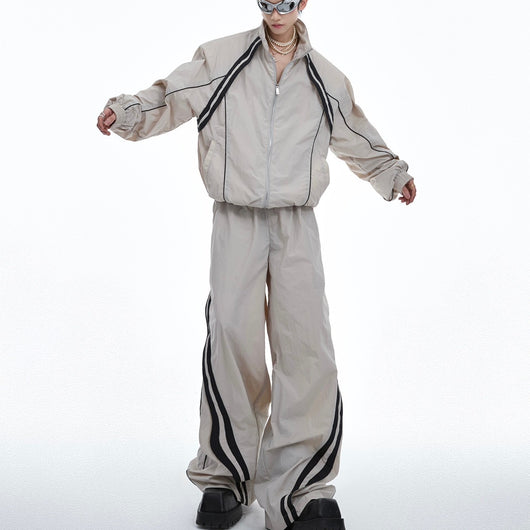 Ropa de Protección Solar con Diseño de Contraste de Líneas - Image 11
