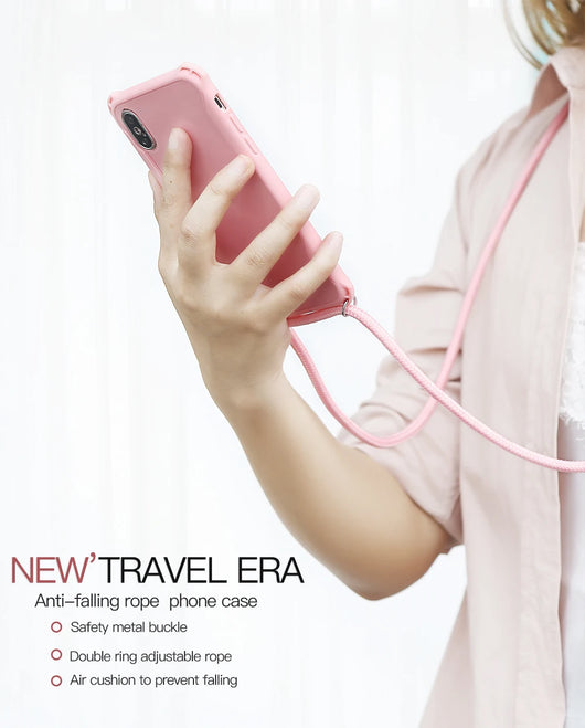 Funda de Celular Apple con Cadena Colgante en Colores Caramelo - Image 3