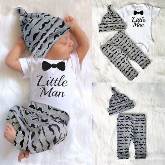 Traje Infantil Elegante con Corbatín, Bigote y Accesorios de Tres Piezas