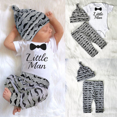 Traje Infantil Elegante con Corbatín, Bigote y Accesorios de Tres Piezas