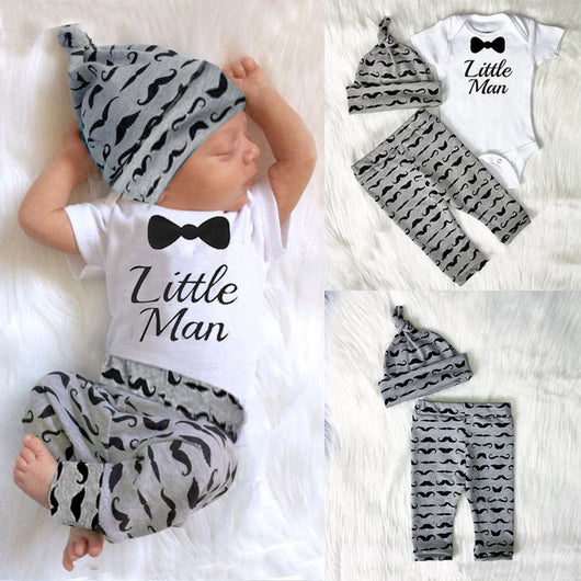 Traje Infantil Elegante con Corbatín, Bigote y Accesorios de Tres Piezas