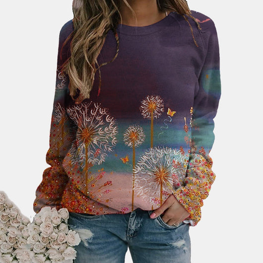 Blusa Casual de Manga Larga Estampada en Terciopelo para Tallas Grandes - Image 10