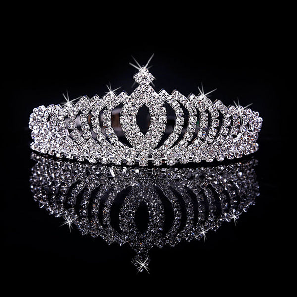 Corona de Rhinestones para Dama de Flores - Tiara Infantil de Boda