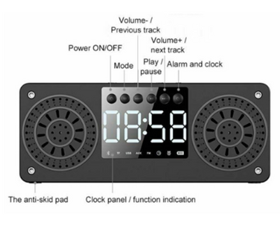 Reloj Parlante Bluetooth de Madera con Subwoofer Retro - Image 5
