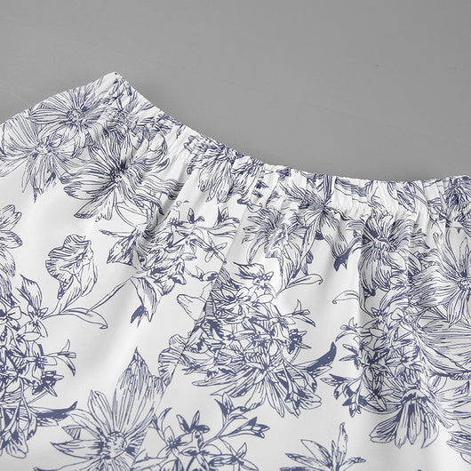 Conjunto de Dos Piezas: Camisa Estampada con Cordones y Manga Larga Holgada - Image 21