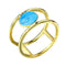 Simple double ring turquoise Set ring Dorado 10