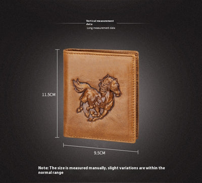 Cartera de Cuero Artesanal Grabada Retro para Hombre - Image 80