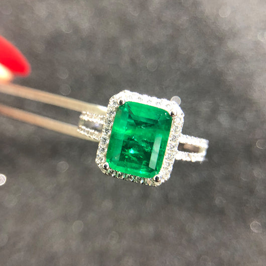 Anillo de Esmeralda Cuadrada Lujo Minimalista Diseño Exclusivo - Image 4