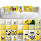 Funda de Almohada Hawaiana con Diseño Geométrico Amarillo