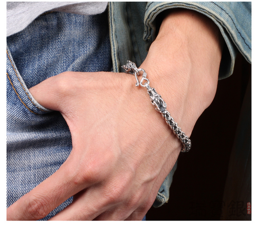 Pulsera Grifo de Dragón para Hombre en Plata de Ley S925 - Image 7