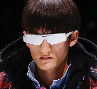 Brown mirror Siamese sport sunglasses with a flat top frame and gradient lenses, shown on a white background. - Image 3