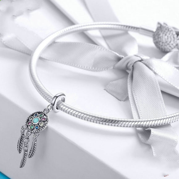 Pulsera de Plata con Atrapasueños y Cuentas Decorativas