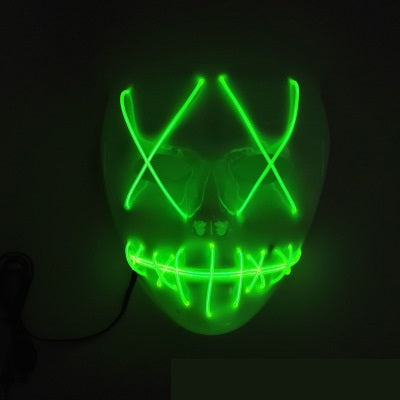 Máscara LED de Horror Halloween con Boca Rasgada y Ojos Cruzados Luminosos - Image 6
