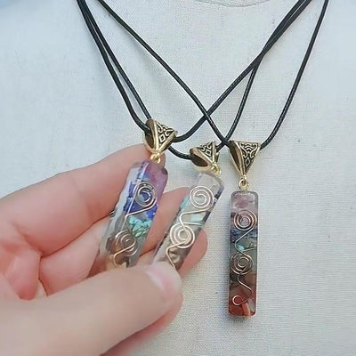 Colgante de Cristal Curativo Reiki con Piedra Natural para 7 Chakras - Image 17