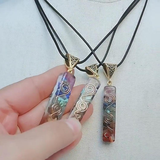 Colgante de Cristal Curativo Reiki con Piedra Natural para 7 Chakras - Image 17