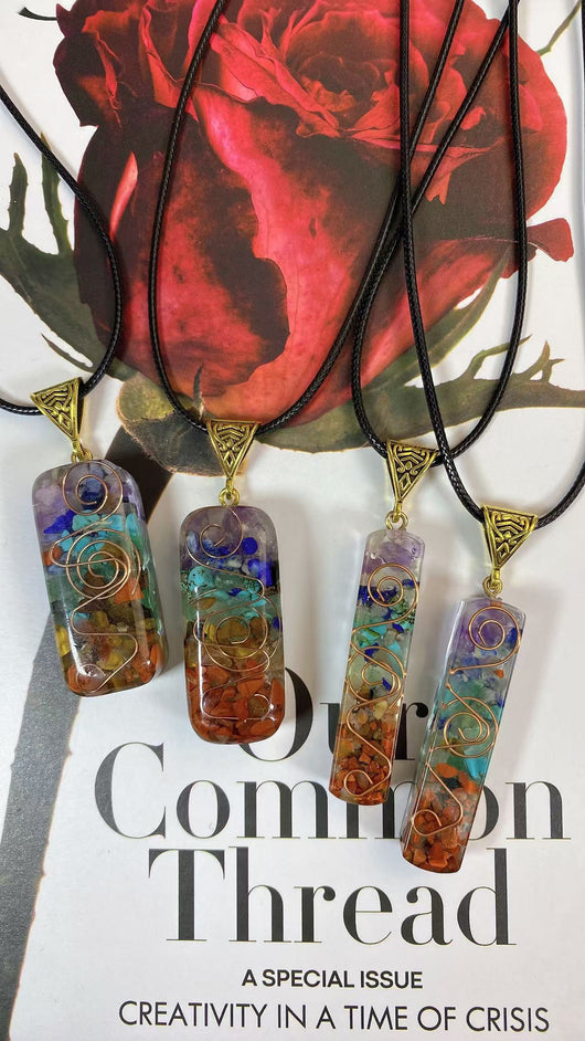 Colgante de Cristal Curativo Reiki con Piedra Natural para 7 Chakras - Image 20
