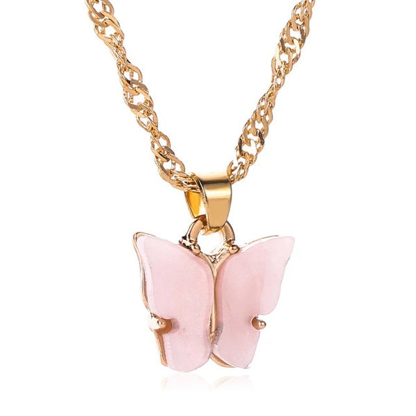 Collar Mariposa Multicolor Delicado
