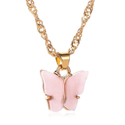 Collar Mariposa Multicolor Delicado