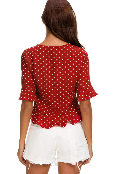 Camisa de Lunares con Cordón Ajustable - Image 5