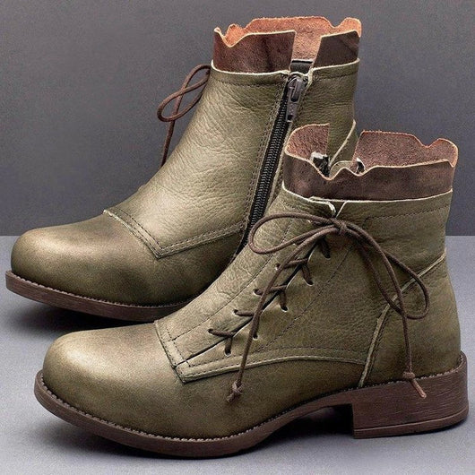 Botas Martin con Cordones y Tacón Bajo