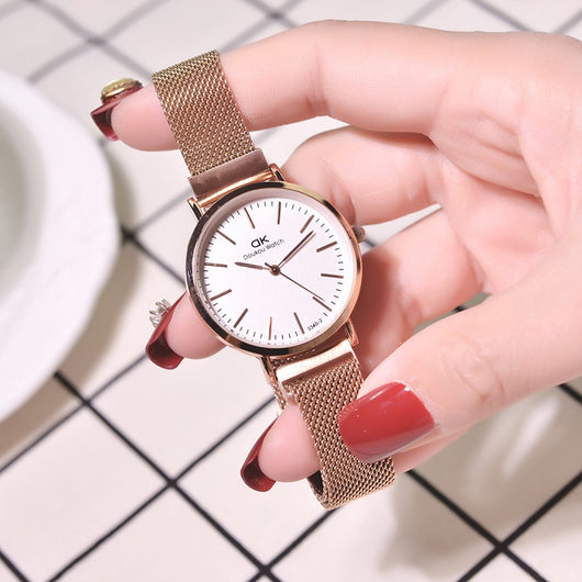 Reloj de Cuarzo para Mujer con Correa de Malla Impermeable