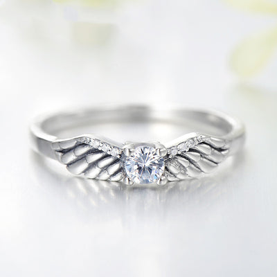 Anillo de Alas de Ángel con Diamantes Estilo Europeo y Americano - Image 5