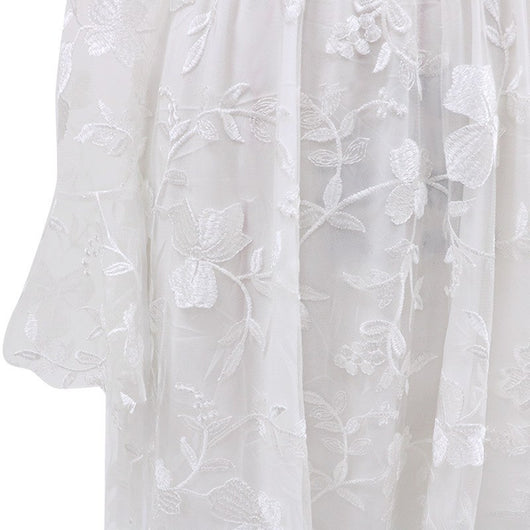 Vestido de Novia Elegante con Encaje y Mangas Largas - Image 8